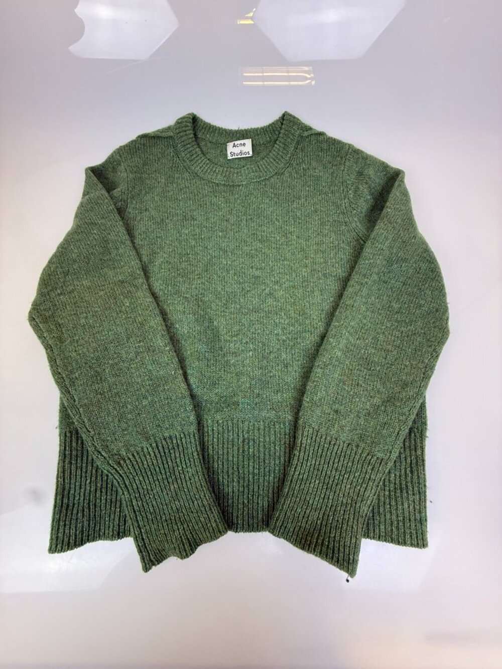 Acne Studios Moss Green Dramatic Mohair Crewneck Sweater J2-22